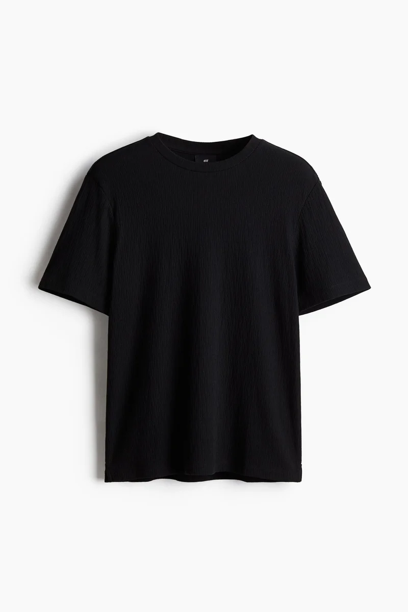 H&M Regular Fit Textured T-shirt